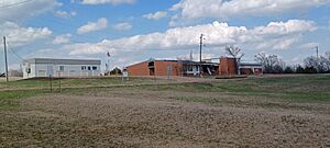 Post office and abandoned school building in Meridian, Oklahoma