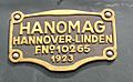 Nummernschild Hanomag 10265