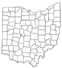 Location of Milford Center, Ohio