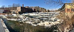 Panorama of Comtu or Black River Falls, Springfield, VT