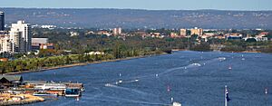 Perth Water navigable channel in use