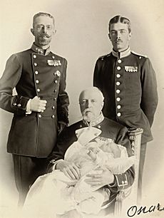 Portrett av Kong Oscar II, Gustav V, Gustav VI og Gustav Adolf, 1906 (6966511569)