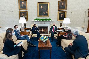 President Joe Biden meets with Treasury Secretary Janet Yellen