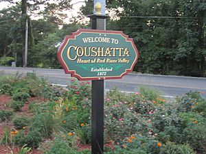 Revised Coushatta, LA, welcome sign IMG 0083