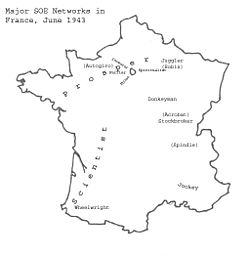 The most important networks of SOE in June 1943.