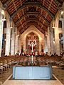 SacredHeartCathedralRochesterChristmasDayMass2019NaveAndHolyWaterStoup