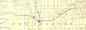 San Joaquin and Sierra Nevada Railroad through Lodi