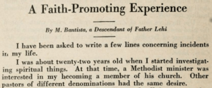 Self-identifying as a Descendant of Father Lehi