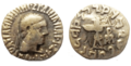 Silver Coin of Indo-Greek both sides