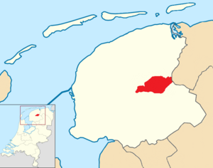 Position of Smallingerland in a map of Friesland