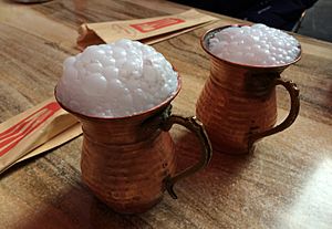 Some ayran in copper cups