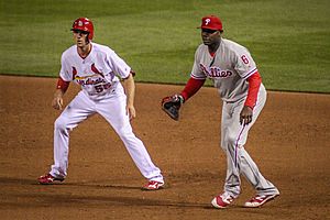 Stephen Piscotty and Ryan Howard on May 2, 2016