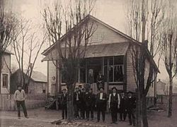 The first store built in Collinsburg, in the early 20th century
