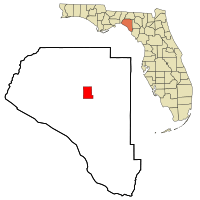 Location in Taylor County and the state of Florida