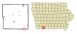 Location of Athelstan, Iowa