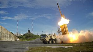 The first of two Terminal High Altitude Area Defense (THAAD) interceptors is launched during a successful intercept test - US Army