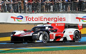 Toyota GR010 Hybrid - Mike Conway, Kamui Kobayashi & Jose Maria Lopez in Dunlop Chicane at the 2022 Le Mans (53500679824)