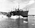 USNS General A.W. Greely (T-AP-141) at Thule, Greenland, on 19 July 1951 (NH 97108)