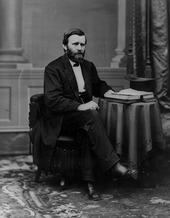 Ulysses S. Grant seated by Brady (cropped)