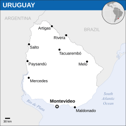 Location of Uruguay