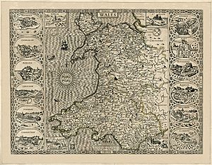 Wales, Pays de Galles, par John Speed, 1610, BNF Gallica