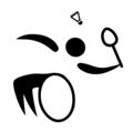Wheelchair badminton pictogram (Paralympics)