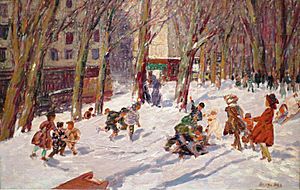 Winter, High Bridge Park by George Benjamin Luks, 1912-13, High Museum of Art