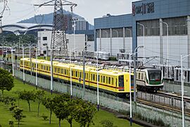 A1 Train (1x27-28) and B5 Train (07x011-012) at Guangzhou CRRC Base, Guangzhou Metro 20230626