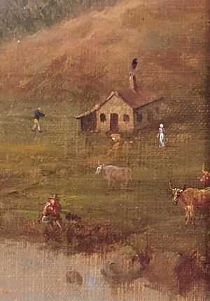 Acadians, Inset of painting by Samuel Scott Annapolis Royal, 1751