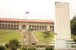 Building that houses the headquarters of the Panama Canal Authority and the George W. Goethals Monument