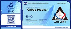 Artemis 1 Boarding-pass