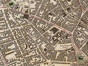 Birmingham England 1839 (cropped - New Street Station area)