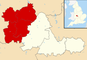 The metropolitan boroughs of Dudley, Sandwell and Walsall highlighted within the West Midlands metropolitan county