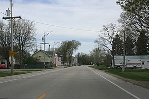 Looking north in downtown Brothertown