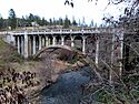 An open spandrel concrete arched bridge