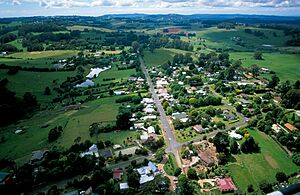 CSIRO ScienceImage 3723 Aerial view of the rural community of Burrawang in the Wingecarribee Catchment south of Sydney NSW 1999