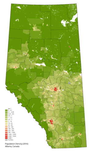 Canada Alberta Density 2016