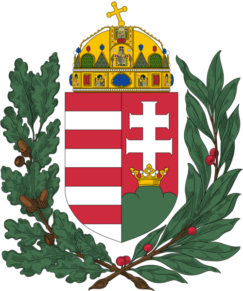 Coat of arms of Hungary (1915-1918, 1919-1946; oak and olive branches)