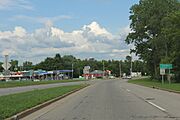 Coloma Wisconsin sign looking east on WIS21