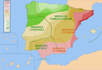 Timeline of the Roman conquest of Hispania (220 BC–19 BC), with Roman provincial boundaries shown