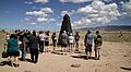 Crowds gathering around the Ground Zero Obelisk at Trinity Site