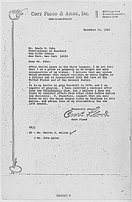 Curt Flood letter to Bowie Kuhn