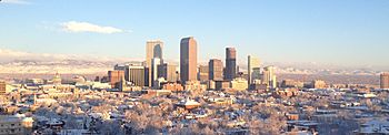 Denver Skyline in Winter