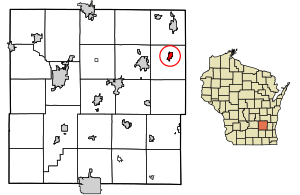 Location of Theresa in Dodge County, Wisconsin.
