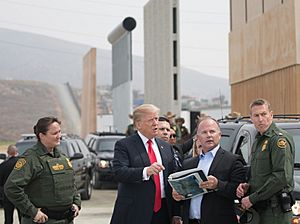 Donald Trump visits San Diego border wall prototypes