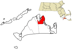 Location in Dukes County in Massachusetts