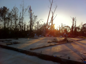 EF4 damage to a home near Enterprise, Mississippi