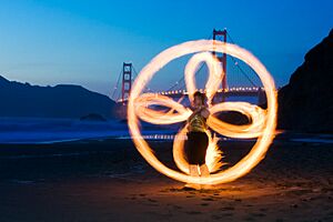 Fire Dancing Golden Gate Bridge