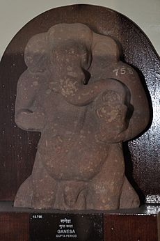 Ganesha - Gupta Period - ACCN 15-758 - Government Museum - Mathura 2013-02-23 5418
