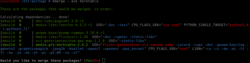 Gentoo-portage-installing-darktable